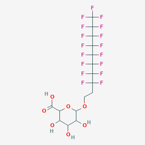 molecular formula C16H13F17O7 B12316851 b-D-Glucopyranosiduronic acid,3,3,4,4,5,5,6,6,7,7,8,8,9,9,10,10,10-heptadecafluorodecyl 