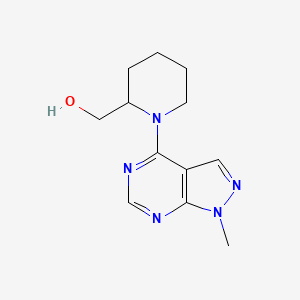 molecular formula C12H17N5O B12316874 (1-{1-methyl-1H-pyrazolo[3,4-d]pyrimidin-4-yl}piperidin-2-yl)methanol 