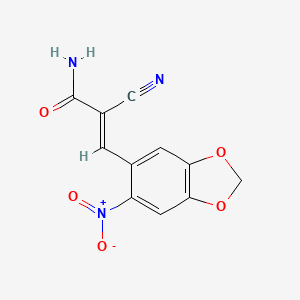 2-Cyano-3-(6-nitrobenzo[d][1,3]dioxol-5-yl)acrylamide