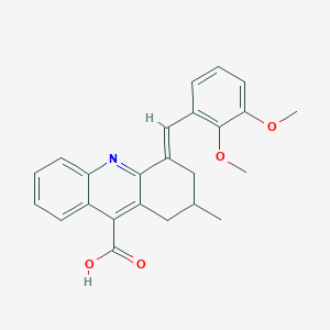 molecular formula C24H23NO4 B12316892 4-[(2,3-Dimethoxyphenyl)methylidene]-2-methyl-1,2,3,4-tetrahydroacridine-9-carboxylic acid 