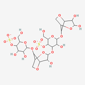 molecular formula C24H36O25S2-2 B12316925 [6-[(3,4-Dihydroxy-2,6-dioxabicyclo[3.2.1]octan-8-yl)oxy]-4-[[8-[3,4-dihydroxy-6-(hydroxymethyl)-5-sulfonatooxyoxan-2-yl]oxy-4-hydroxy-2,6-dioxabicyclo[3.2.1]octan-3-yl]oxy]-5-hydroxy-2-(hydroxymethyl)oxan-3-yl] sulfate 