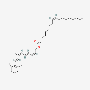 molecular formula C38H62O2 B1231696 [(2Z,4E,6Z,8E)-3,7-dimethyl-9-(2,6,6-trimethylcyclohexen-1-yl)nona-2,4,6,8-tetraenyl] (Z)-octadec-9-enoate 