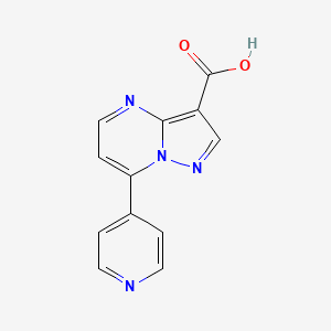 molecular formula C12H8N4O2 B12316968 7-Pyridin-4-yl-pyrazolo[1,5-a]pyrimidine-3-carboxylic acid 