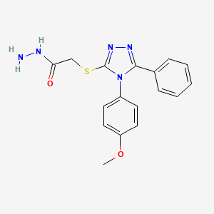 2-{[4-(4-methoxyphenyl)-5-phenyl-4H-1,2,4-triazol-3-yl]sulfanyl}acetohydrazide