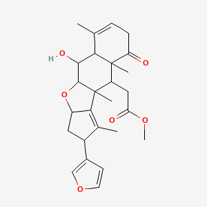 molecular formula C26H32O6 B12317082 Methyl 2-[13-(furan-3-yl)-2-hydroxy-4,8,10,12-tetramethyl-7-oxo-16-oxatetracyclo[8.6.0.03,8.011,15]hexadeca-4,11-dien-9-yl]acetate 