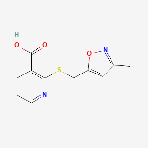 molecular formula C11H10N2O3S B12317095 2-{[(3-Methyl-1,2-oxazol-5-yl)methyl]sulfanyl}pyridine-3-carboxylic acid 