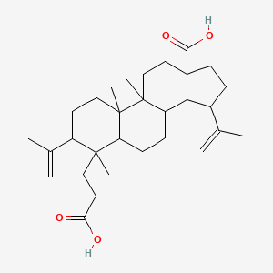 molecular formula C30H46O4 B12317096 4-(2-carboxyethyl)-4,9,10-trimethyl-3,15-bis(prop-1-en-2-yl)-2,3,5,6,7,8,11,12,14,15,16,17-dodecahydro-1H-cyclopenta[a]phenanthrene-13-carboxylic acid 