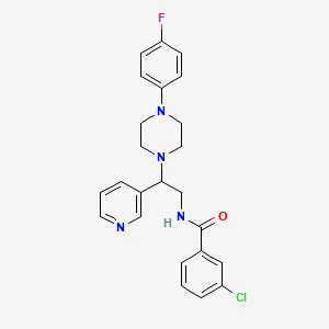 molecular formula C24H24ClFN4O B1231711 3-chloro-N-[2-[4-(4-fluorophenyl)-1-piperazinyl]-2-(3-pyridinyl)ethyl]benzamide 
