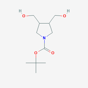 molecular formula C11H21NO4 B12317133 tert-Butyl3,4-bis(hydroxymethyl)pyrrolidine-1-carboxylate 