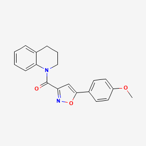 molecular formula C20H18N2O3 B1231714 3,4-dihydro-2H-quinolin-1-yl-[5-(4-methoxyphenyl)-3-isoxazolyl]methanone 