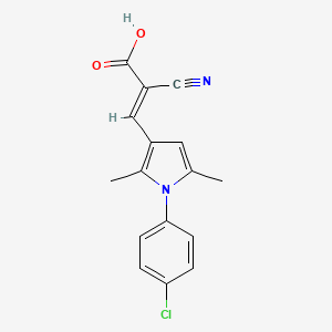 molecular formula C16H13ClN2O2 B12317158 3-[1-(4-chlorophenyl)-2,5-dimethyl-1H-pyrrol-3-yl]-2-cyanoprop-2-enoic acid 