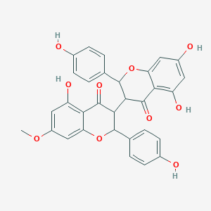 5,7-Dihydroxy-3-[5-hydroxy-2-(4-hydroxyphenyl)-7-methoxy-4-oxo-2,3-dihydrochromen-3-yl]-2-(4-hydroxyphenyl)-2,3-dihydrochromen-4-one