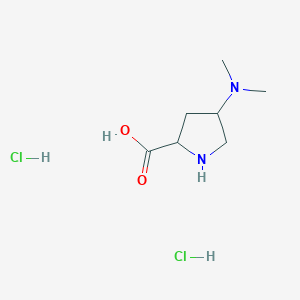 molecular formula C7H16Cl2N2O2 B12317222 4-(Dimethylamino)pyrrolidine-2-carboxylic acid dihydrochloride 