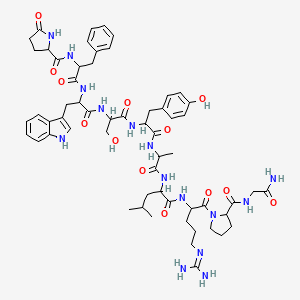 molecular formula C59H79N15O13 B12317241 H-DL-Pyr-DL-Phe-DL-Trp-DL-Ser-DL-Tyr-DL-Ala-DL-Leu-DL-Arg-DL-Pro-Gly-NH2 