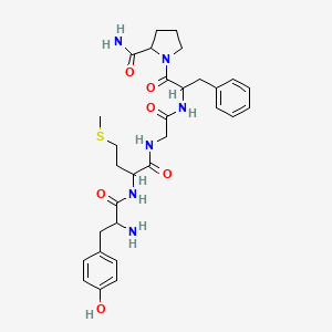 1-[2-[[2-[[2-[[2-amino-3-(4-hydroxyphenyl)propanoyl]amino]-4-methylsulfanylbutanoyl]amino]acetyl]amino]-3-phenylpropanoyl]pyrrolidine-2-carboxamide