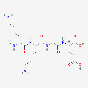 molecular formula C19H36N6O7 B12317289 2-[[2-[[6-Amino-2-(2,6-diaminohexanoylamino)hexanoyl]amino]acetyl]amino]pentanedioic acid CAS No. 6693-50-1