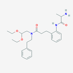 molecular formula C26H37N3O4 B12317290 2-amino-N-[2-[3-[2,2-diethoxyethyl(2-phenylethyl)amino]-3-oxopropyl]phenyl]propanamide 