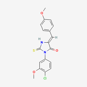 molecular formula C18H15ClN2O3S B12317303 3-(4-Chloro-3-methoxy-phenyl)-2-mercapto-5-(4-methoxy-benzylidene)-3,5-dihydro-imidazol-4-one 