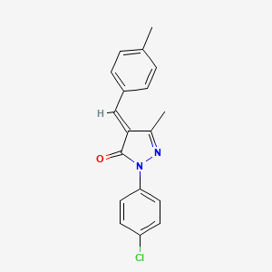 molecular formula C18H15ClN2O B12317328 1-(4-chlorophenyl)-3-methyl-4-[(4-methylphenyl)methylidene]-4,5-dihydro-1H-pyrazol-5-one 