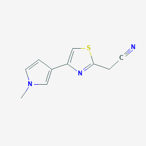 molecular formula C10H9N3S B12317365 2-[4-(1-methyl-1H-pyrrol-3-yl)-1,3-thiazol-2-yl]acetonitrile 