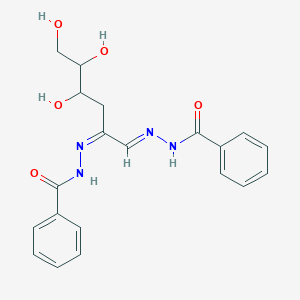 molecular formula C20H22N4O5 B12317374 N-[(E)-[(2Z)-2-(benzoylhydrazinylidene)-4,5,6-trihydroxyhexylidene]amino]benzamide CAS No. 32443-73-5