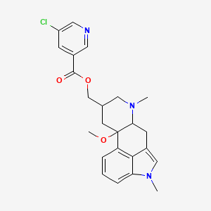 molecular formula C24H26ClN3O3 B12317382 (10a-methoxy-4,7-dimethyl-6a,8,9,10-tetrahydro-6H-indolo[4,3-fg]quinolin-9-yl)methyl 5-chloropyridine-3-carboxylate 