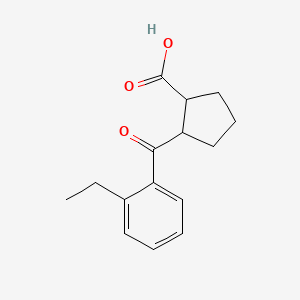 molecular formula C15H18O3 B12317404 2-(2-Ethylbenzoyl)cyclopentane-1-carboxylic acid 