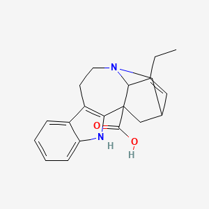 molecular formula C20H22N2O2 B12317442 17-Ethyl-3,13-diazapentacyclo[13.3.1.02,10.04,9.013,18]nonadeca-2(10),4,6,8,16-pentaene-1-carboxylic acid 