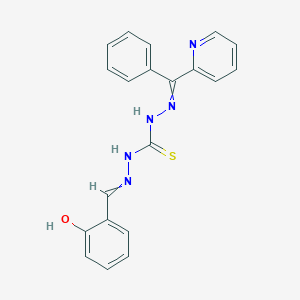 1-[(2-Hydroxyphenyl)methylideneamino]-3-[[phenyl(pyridin-2-yl)methylidene]amino]thiourea