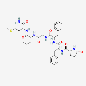 molecular formula C36H49N7O7S B12317463 Pyr-phe-phe-gly-leu-met-NH2 