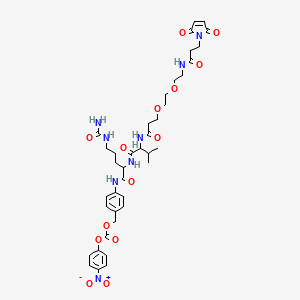 molecular formula C39H50N8O14 B12317500 {4-[(2S)-5-(carbamoylamino)-2-[(2S)-2-[3-(2-{2-[3-(2,5-dioxo-2,5-dihydro-1H-pyrrol-1-yl)propanamido]ethoxy}ethoxy)propanamido]-3-methylbutanamido]pentanamido]phenyl}methyl 4-nitrophenyl carbonate 