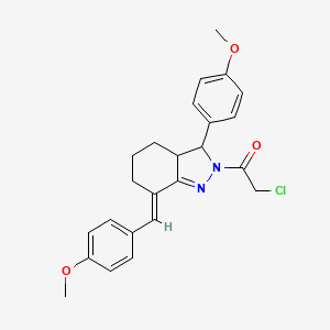 2-chloro-1-[(7E)-7-(4-methoxybenzylidene)-3-(4-methoxyphenyl)-3,3a,4,5,6,7-hexahydro-2H-indazol-2-yl]ethanone