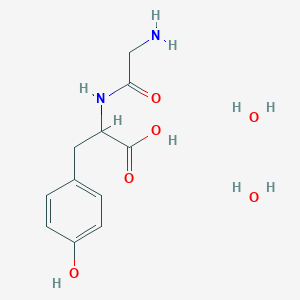 molecular formula C11H18N2O6 B12317553 2-[(2-Aminoacetyl)amino]-3-(4-hydroxyphenyl)propanoic acid;dihydrate 