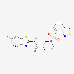 molecular formula C20H19N5O3S3 B1231757 1-(2,1,3-benzothiadiazol-4-ylsulfonyl)-N-(6-methyl-1,3-benzothiazol-2-yl)-3-piperidinecarboxamide 