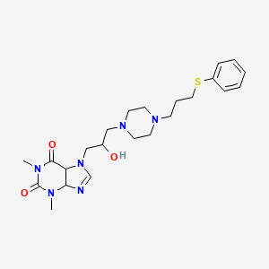 molecular formula C23H34N6O3S B12317589 7-[2-Hydroxy-3-[4-(3-phenylsulfanylpropyl)piperazin-1-yl]propyl]-1,3-dimethyl-4,5-dihydropurine-2,6-dione 