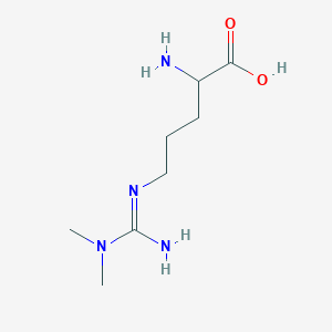 molecular formula C8H18N4O2 B12317611 2-Amino-5-(amino-dimethylamino-methylidene)amino-pentanoic acid 