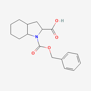 molecular formula C17H21NO4 B12317622 1-[(Benzyloxy)carbonyl]-octahydro-1h-indole-2-carboxylic acid 