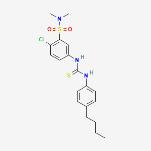 molecular formula C19H24ClN3O2S2 B1231765 1-(4-Butylphenyl)-3-[4-chloro-3-(dimethylsulfamoyl)phenyl]thiourea 