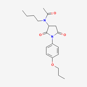 molecular formula C19H26N2O4 B1231769 N-butyl-N-[2,5-dioxo-1-(4-propoxyphenyl)-3-pyrrolidinyl]acetamide 