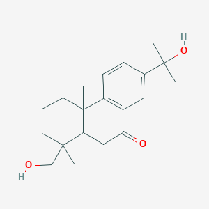 molecular formula C20H28O3 B12317745 1-(hydroxymethyl)-7-(2-hydroxypropan-2-yl)-1,4a-dimethyl-3,4,10,10a-tetrahydro-2H-phenanthren-9-one 