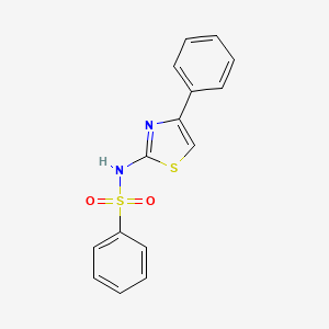 molecular formula C15H12N2O2S2 B1231775 N-(4-phenyl-1,3-thiazol-2-yl)benzenesulfonamide 