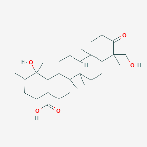 molecular formula C30H46O5 B12317785 1-hydroxy-9-(hydroxymethyl)-1,2,6a,6b,9,12a-hexamethyl-10-oxo-3,4,5,6,6a,7,8,8a,11,12,13,14b-dodecahydro-2H-picene-4a-carboxylic acid 