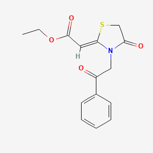 ethyl (2Z)-2-(4-oxo-3-phenacyl-1,3-thiazolidin-2-ylidene)acetate