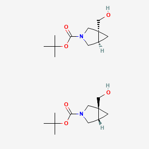 molecular formula C22H38N2O6 B12317847 tert-butyl (1S,5S)-1-(hydroxymethyl)-3-azabicyclo[3.1.0]hexane-3-carboxylate;tert-butyl (1R,5R)-1-(hydroxymethyl)-3-azabicyclo[3.1.0]hexane-3-carboxylate 