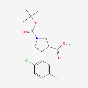 4-(2,5-Dichlorophenyl)-1-[(2-methylpropan-2-yl)oxycarbonyl]pyrrolidine-3-carboxylic acid