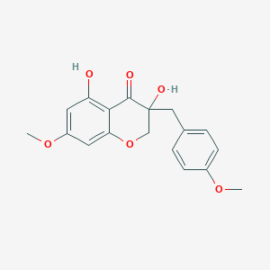 molecular formula C18H18O6 B12317874 3,5-dihydroxy-7-methoxy-3-[(4-methoxyphenyl)methyl]-2H-chromen-4-one 