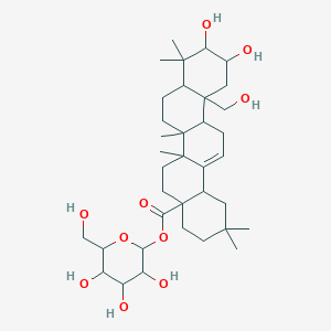 3,4,5-Trihydroxy-6-(hydroxymethyl)oxan-2-yl 10,11-dihydroxy-12a-(hydroxymethyl)-2,2,6a,6b,9,9-hexamethyl-1,3,4,5,6,7,8,8a,10,11,12,12b,13,14b-tetradecahydropicene-4a-carboxylate