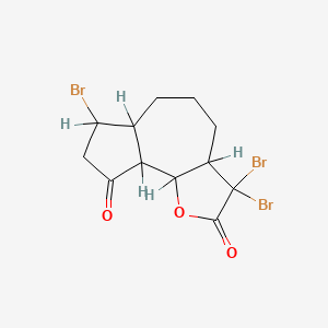 molecular formula C12H13Br3O3 B1231794 3,3,7-tribromo-4,5,6,6a,7,8,9a,9b-octahydro-3aH-azuleno[8,7-b]furan-2,9-dione CAS No. 67810-46-2