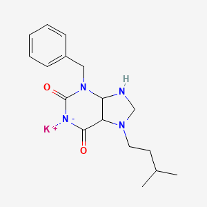 potassium;3-benzyl-7-(3-methylbutyl)-4,5,8,9-tetrahydropurin-1-ide-2,6-dione