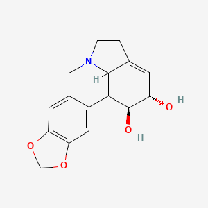 molecular formula C16H17NO4 B1231799 (17S,18S)-5,7-dioxa-12-azapentacyclo[10.6.1.02,10.04,8.015,19]nonadeca-2,4(8),9,15-tetraene-17,18-diol 